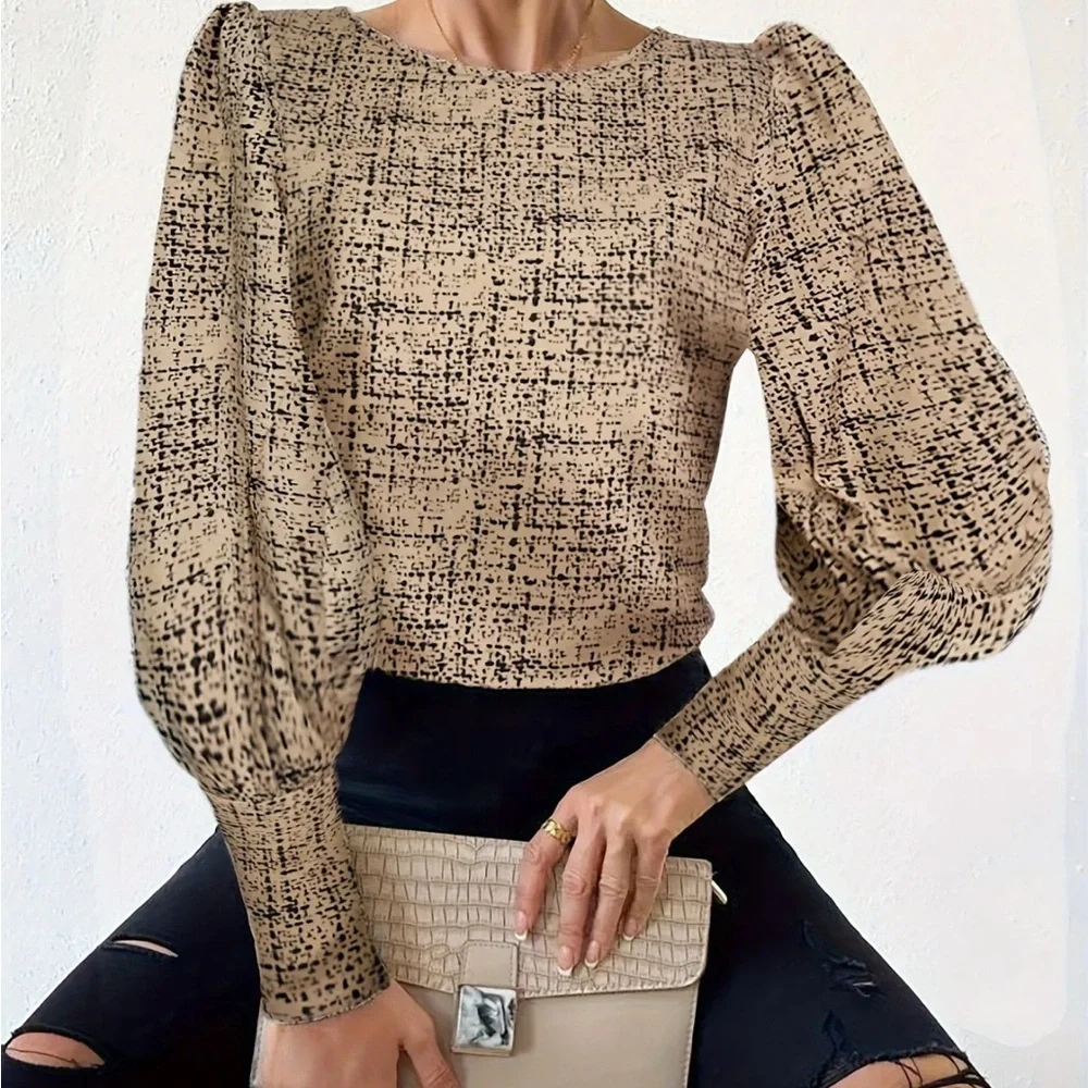 Button Back Blouse Office Long Sleeve Business Dressy Corporate Outfits (8/10)